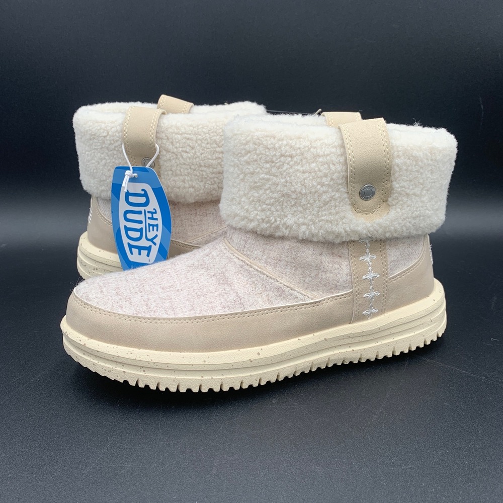 Hey Dude Camden Cuff Wool Cozy Tan Ankle Boots W7 44273-265